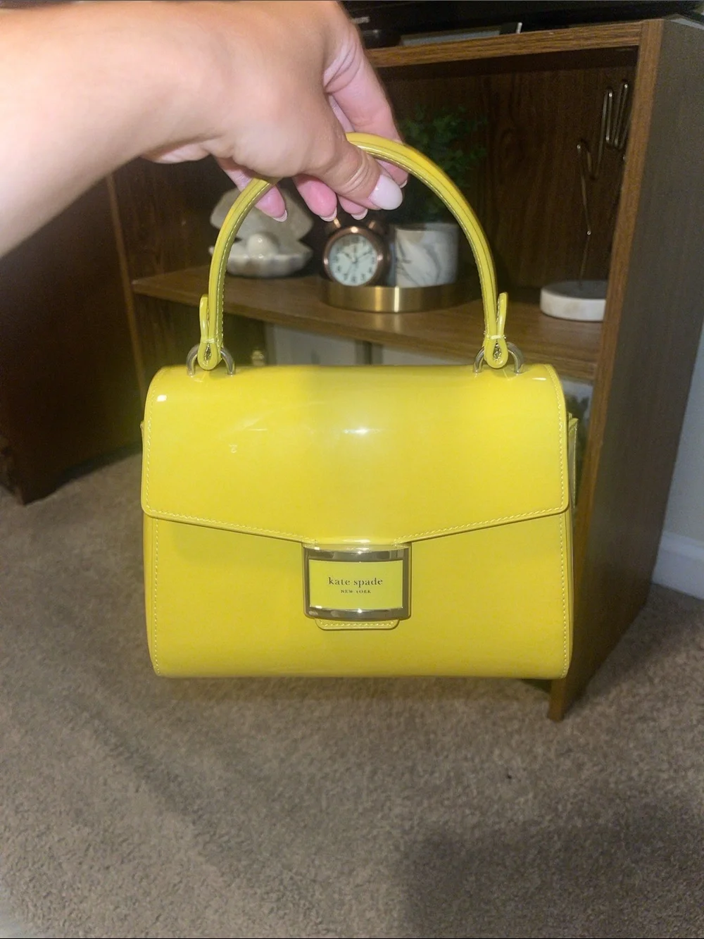Katy Patent Leather Small Top-handle Bag
